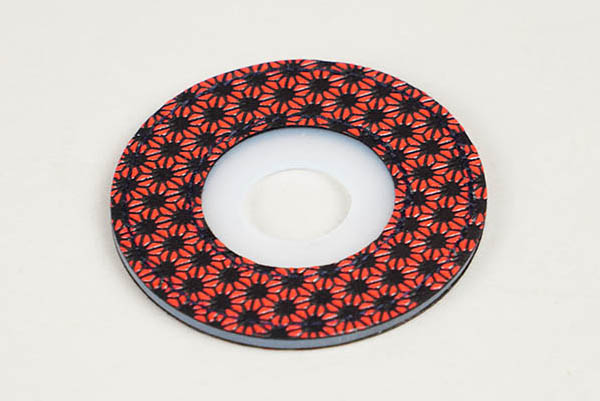 印伝風ツバ止め/菊（赤）